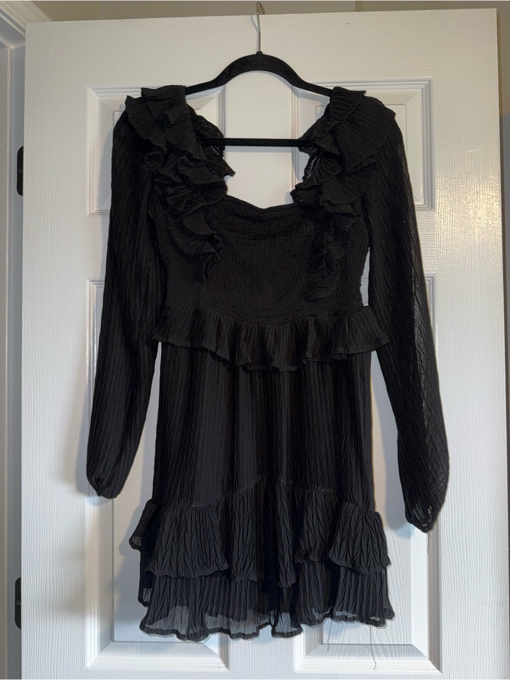 Windsor Black Ruffle Mini Dress